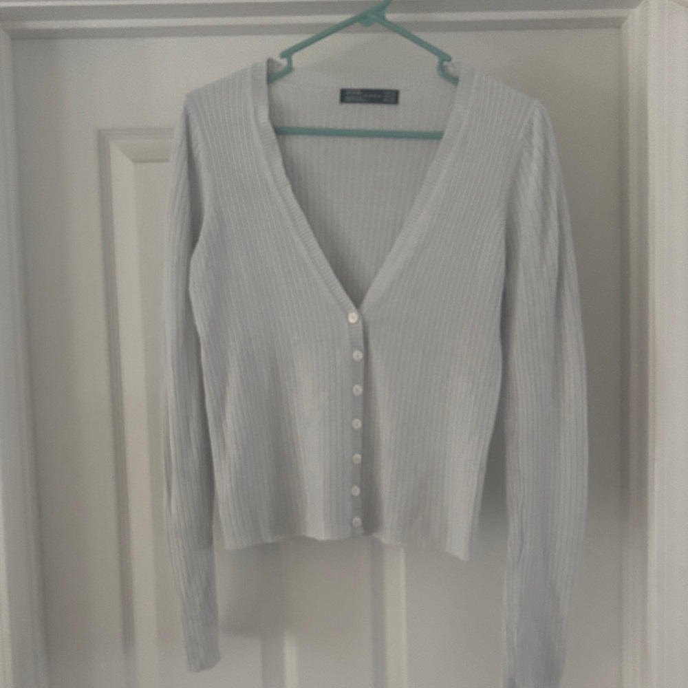 Zara Light Gray Ribbed Knitwear